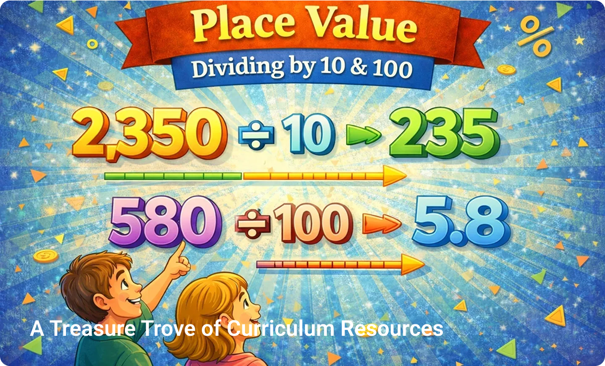 Dividing numbers by 10 and 100
