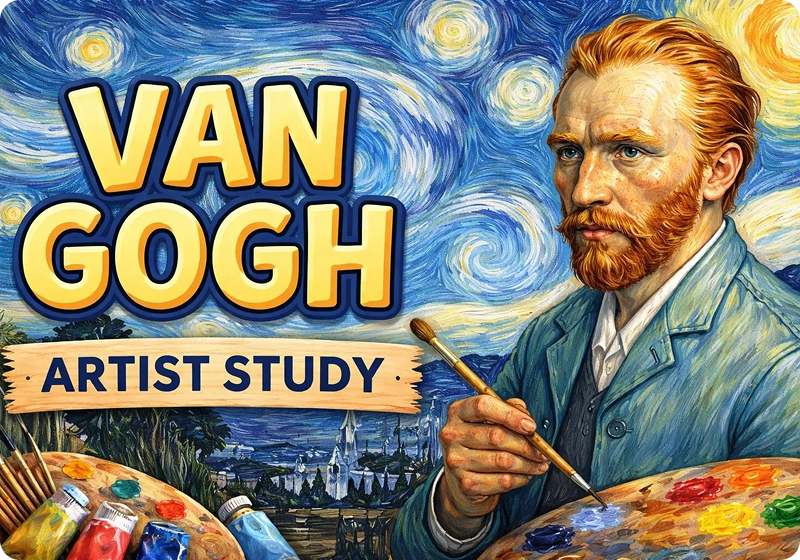 Van Gogh art study illustration