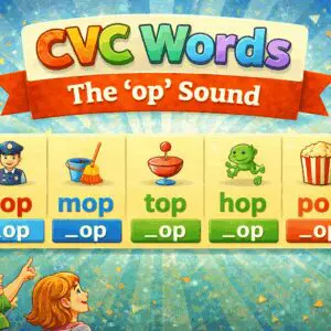 CVC words with 'op' sound