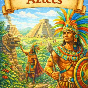 Ancient Aztec civilization illustration