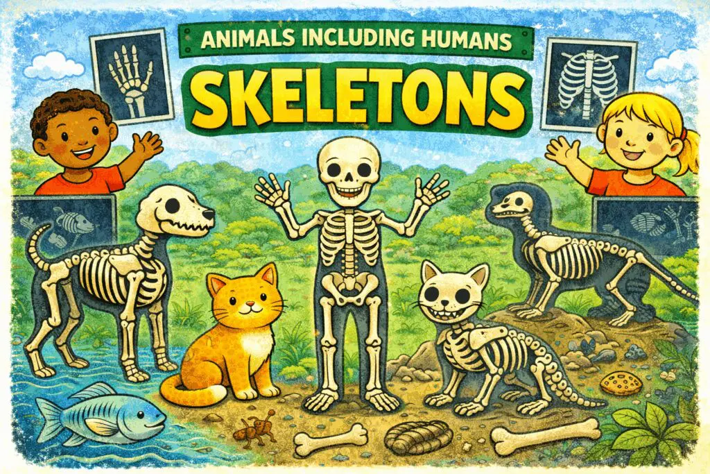 Educational skeleton illustration for kids