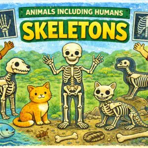 Educational skeleton illustration for kids