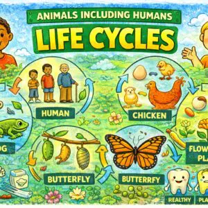 Life Cycles PowerPoint KS2 lesson showing animal and human life cycles