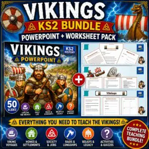 Vikings PowerPoint and Worksheet Bundle image