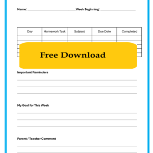 weekly-homework-planner-ks1-ks2-printable-thumbnail free