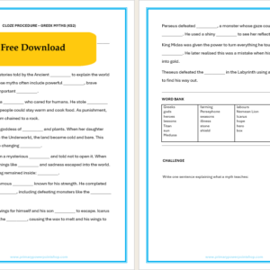 Greek Myths Cloze Procedure Free Download