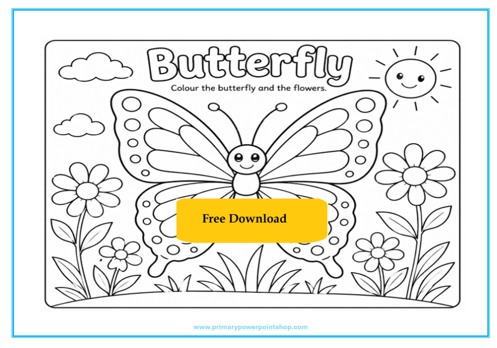 Butterfly Free Colouring Printable Download