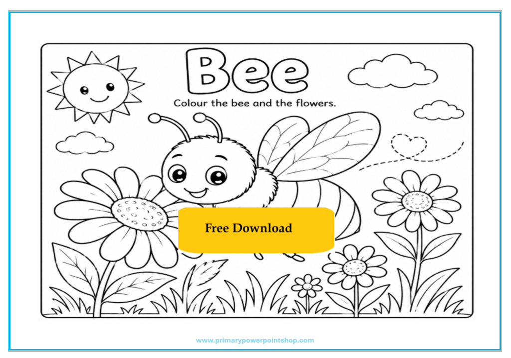 Minibeasts KS1 Bee Colouring Free printable download