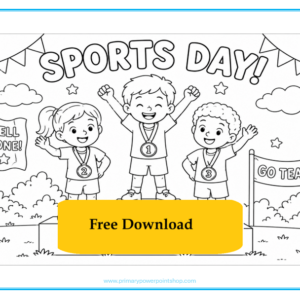 Sports Day Medals Free Colouring
