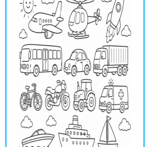 Transport Free Colouring Thumbnail