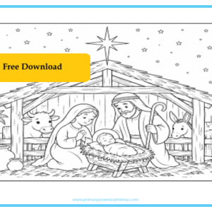 Free Nativity Colouring Sheet | Mary, Joseph & Baby Jesus Christmas Activity