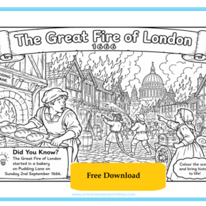 Image Great Fire of London Pudding Lane Colouring Free Printable