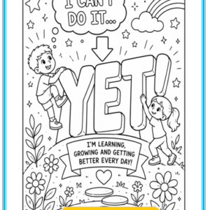Growth Mindset Yet Colouring