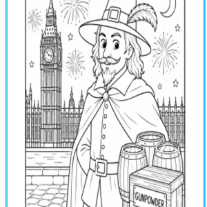 Guy Fawkes Free Colouring