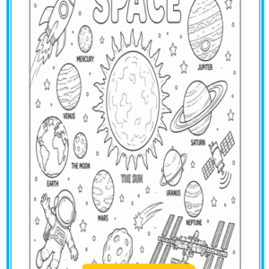 Space KS2 Free Colouring printable download image
