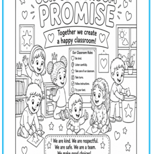 Classroom Rules Free Colouring Printable image