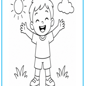 Feeling Happy Free Colouring Printable image